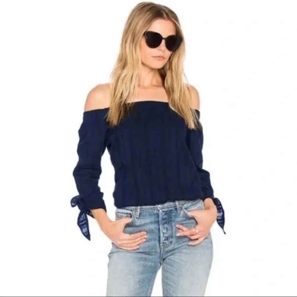 Bailey 44 Yarrow Off-the-Shoulder Top navy blue size large